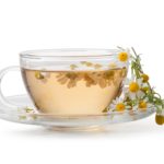 Cup of medicinal chamomile tea