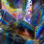 The illuminate rainbow on the bubble surface