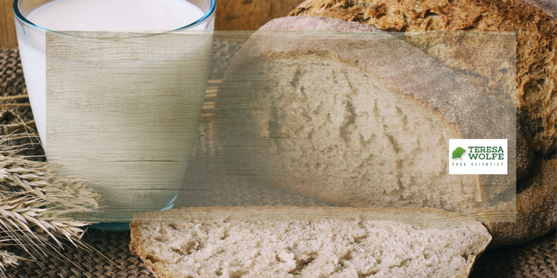 A serene meal with whole grain bread and milk, symbolizing honoring your food and deep nourishment.